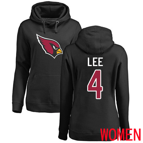 Arizona Cardinals Black Women Andy Lee Name And Number Logo NFL Football #4 Pullover Hoodie Sweatshirts->arizona cardinals->NFL Jersey